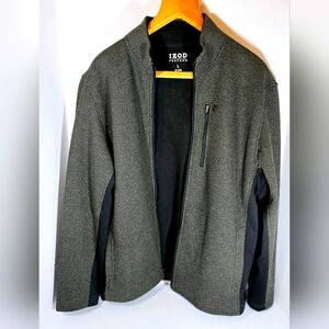 Men's Large Izod Perform Textured Fleece Jacket In EXCELLENT CONDITION